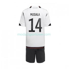 Koszulka Niemcy Musiala 14 Dziecięcy Domowe Stroje Piłkarskie World Cup 2022 Krótki Rękaw